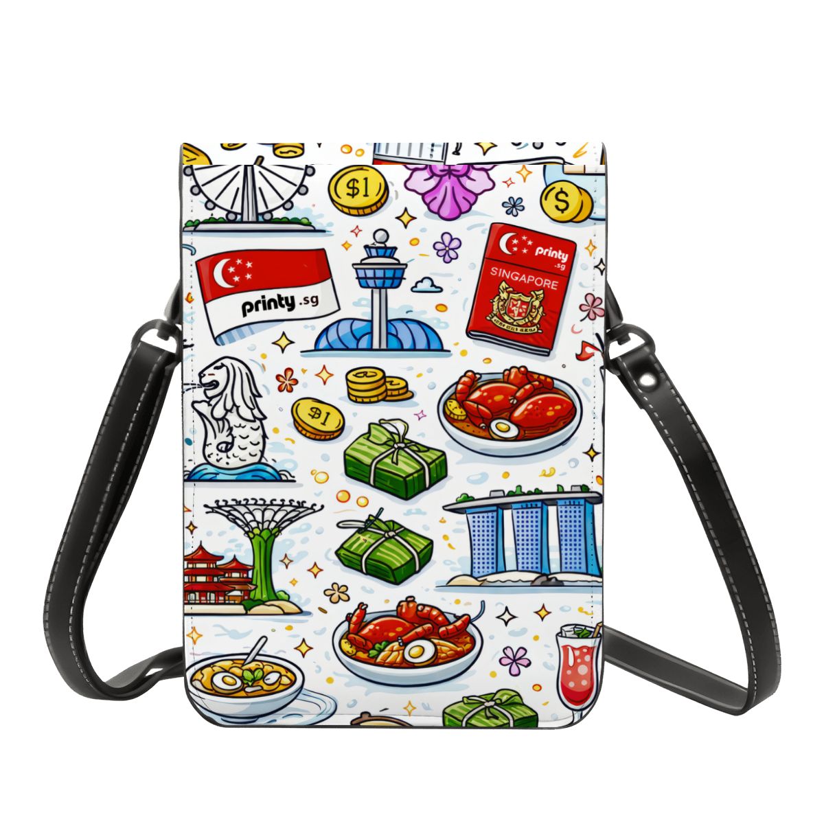 Custom Leather Cell Phone Purse With Shoulder Strap