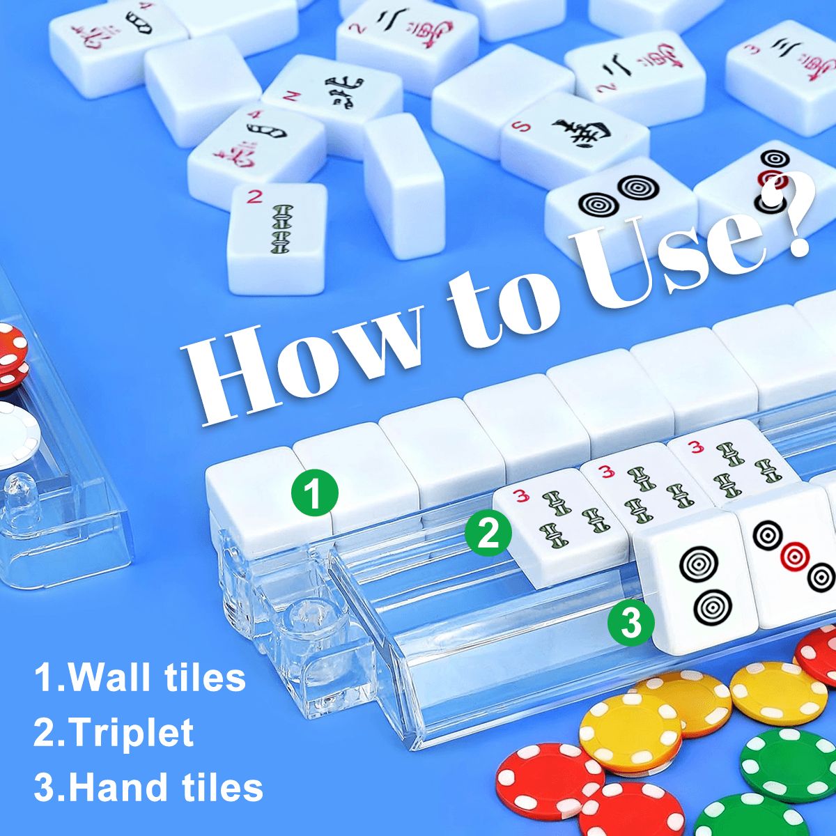 Custom 4 Mahjong Tile Pusher Racks with Bag