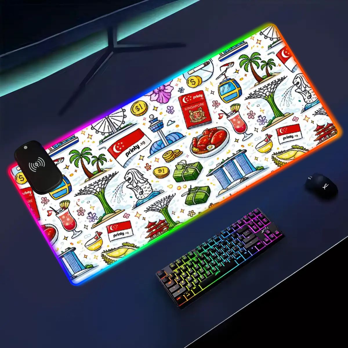 Custom Wireless Charging RGB Mouse Pad (9:4)