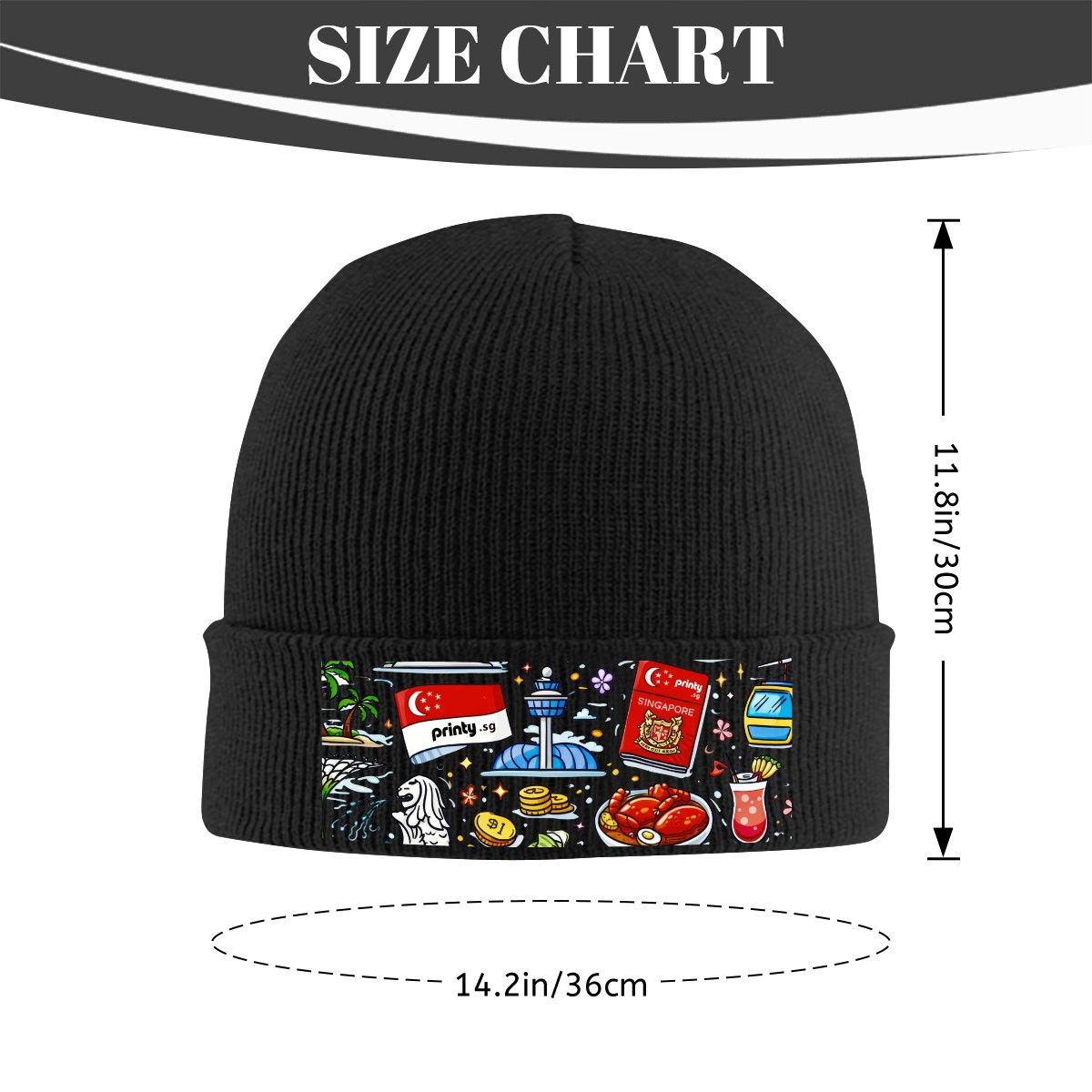 Custom Knit Hat with Heat Transfer Patch