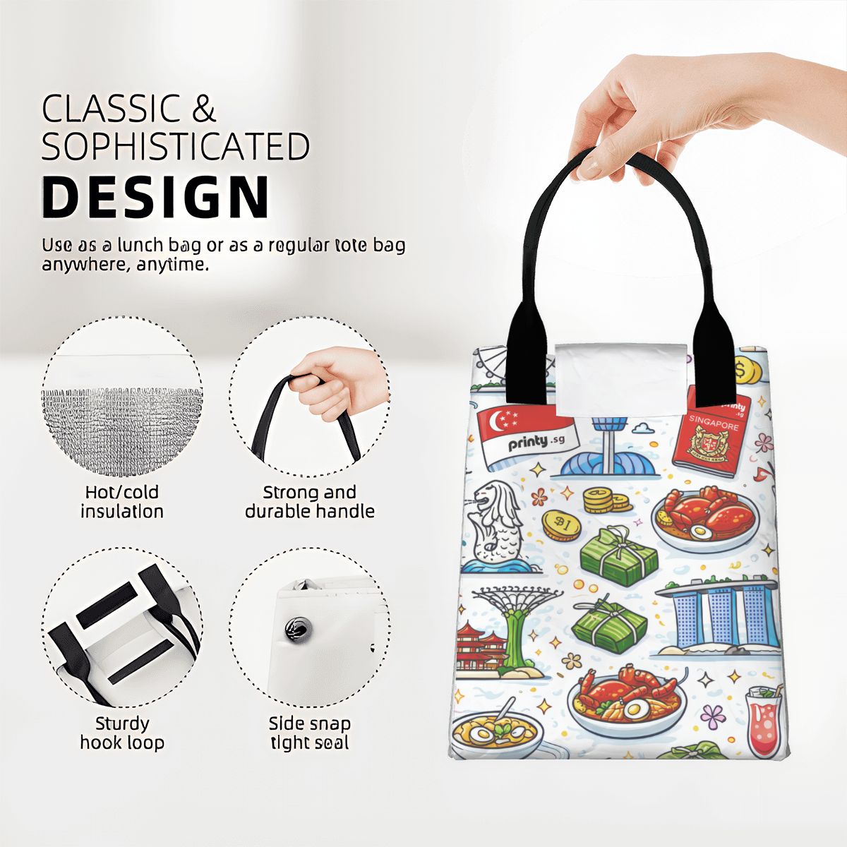 Custom Tyvek Insulated Lunch Bag Reusable