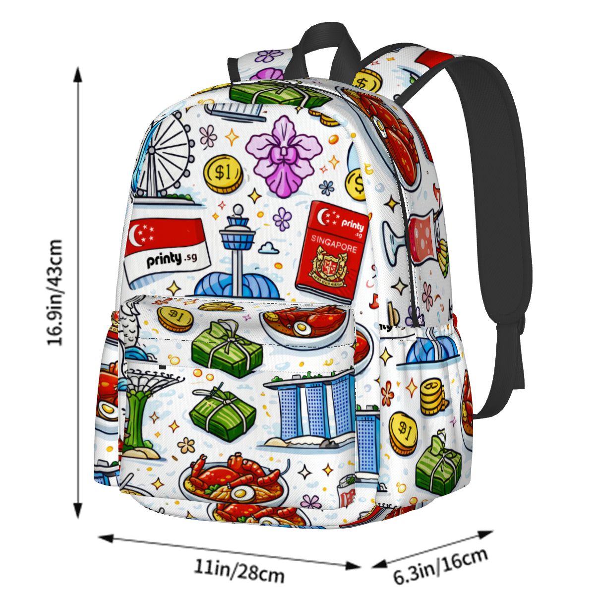 Custom Large Capacity Oxford Backpack with Cloth Side Pockets