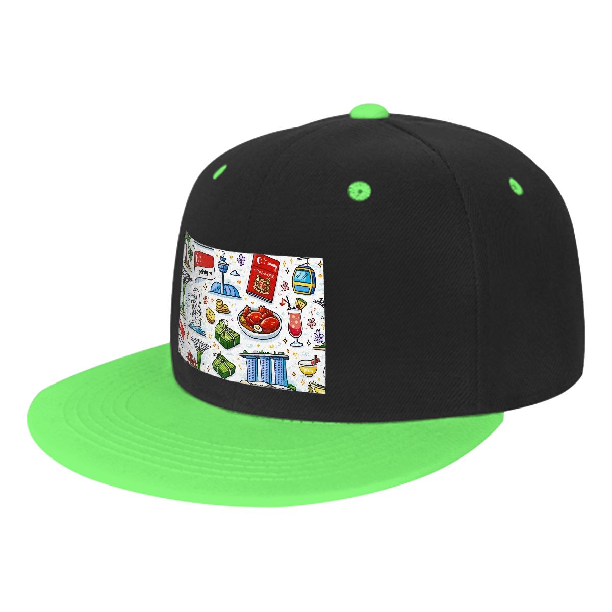 Custom Flat Bill Hats Hip Hop Style (Front Pattern)