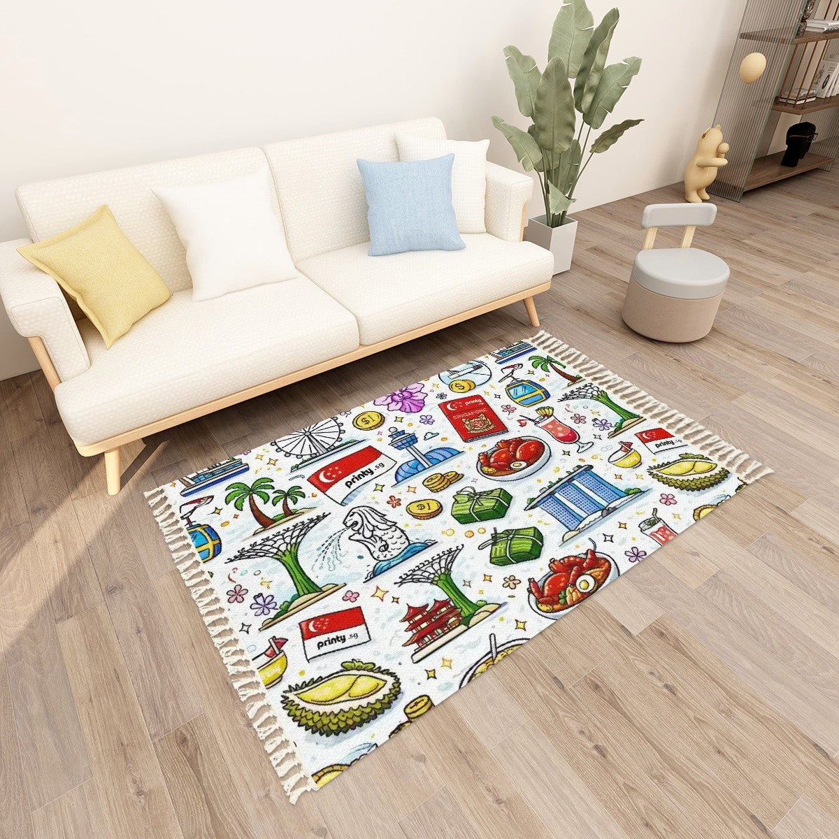 Custom Area Rug with Tassels (3:2)