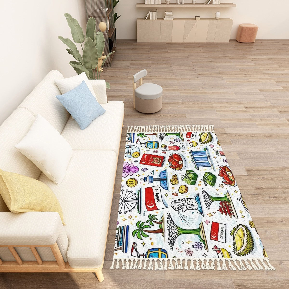 Custom Area Rug with Tassels (3:2)