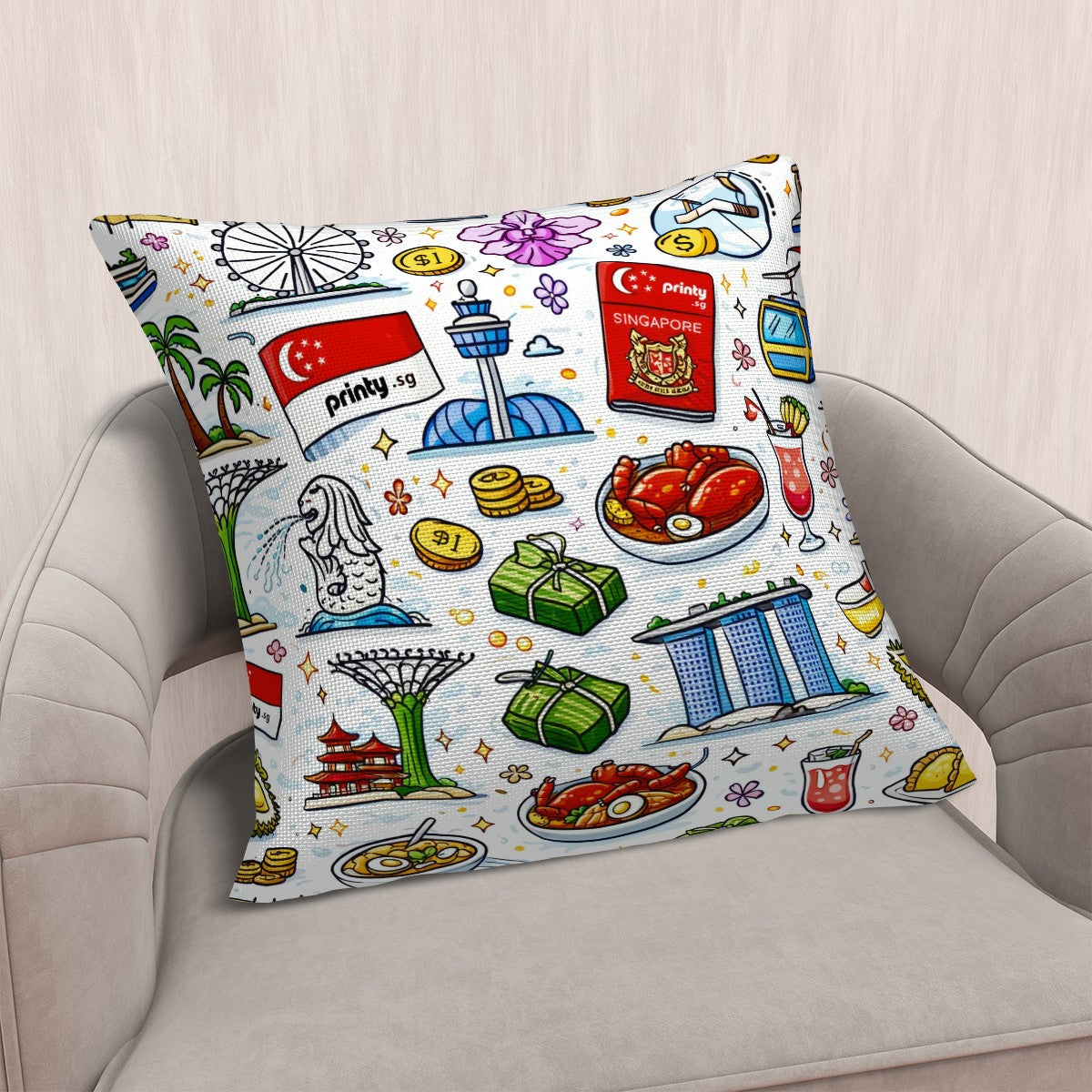 Custom Imitation Linen Throw Pillow Covers (Single-Sided Design)