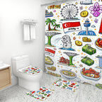 Custom Bathroom Rugs Set with Shower Curtain 4 pcs