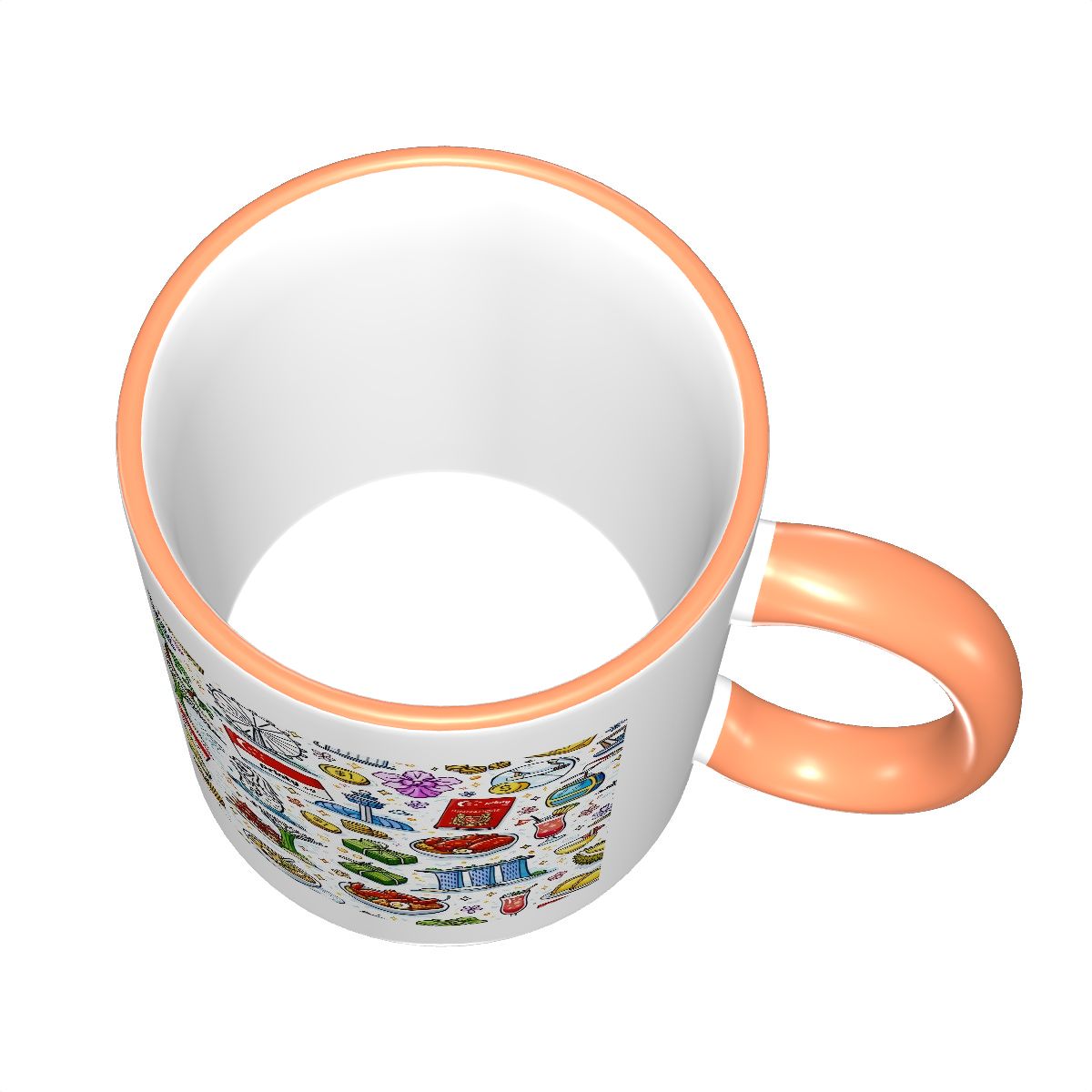 Custom Colored Ceramic Coffee Mug (11oz) (Area Print)
