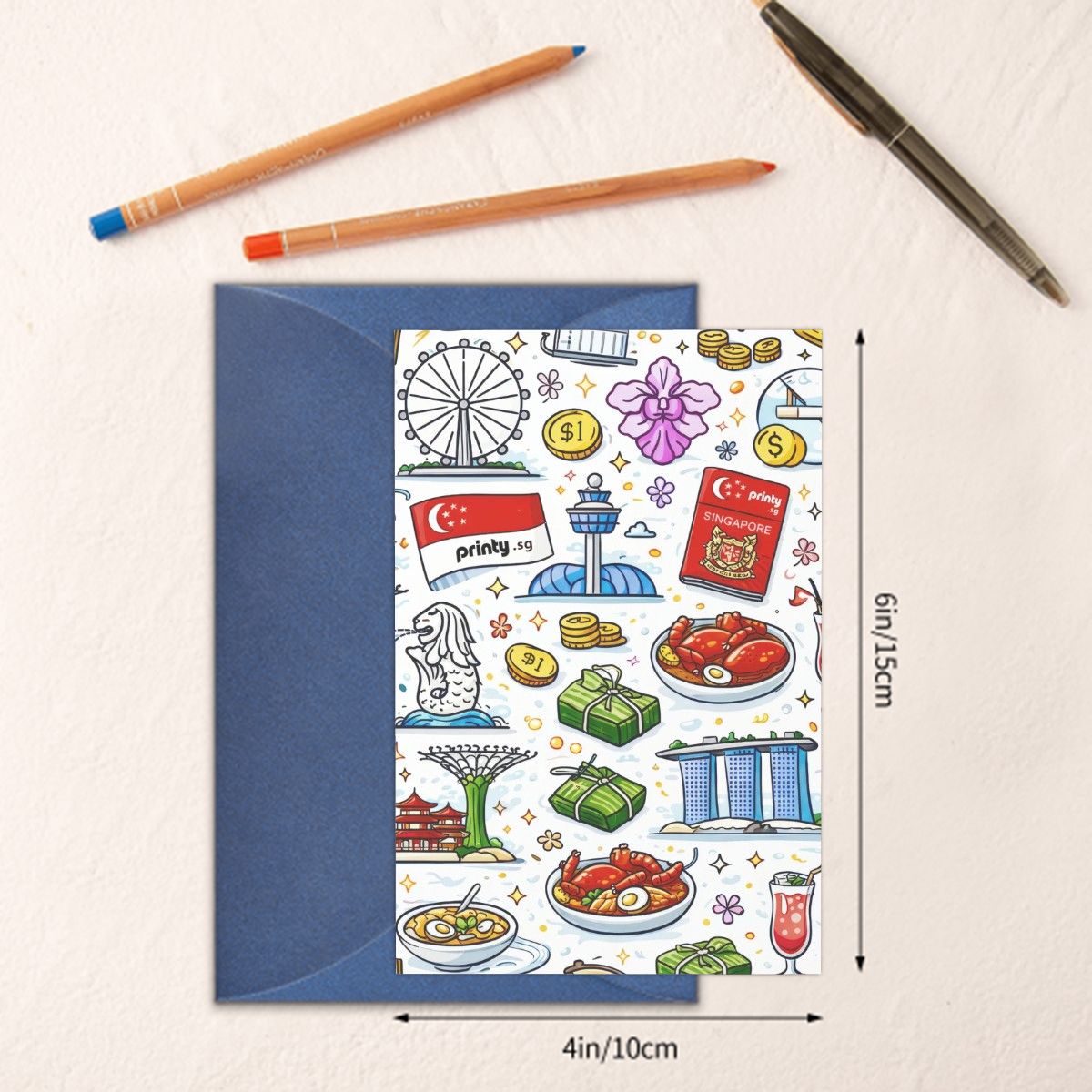 Custom Vertical Greeting Cards (Pearl Paper)