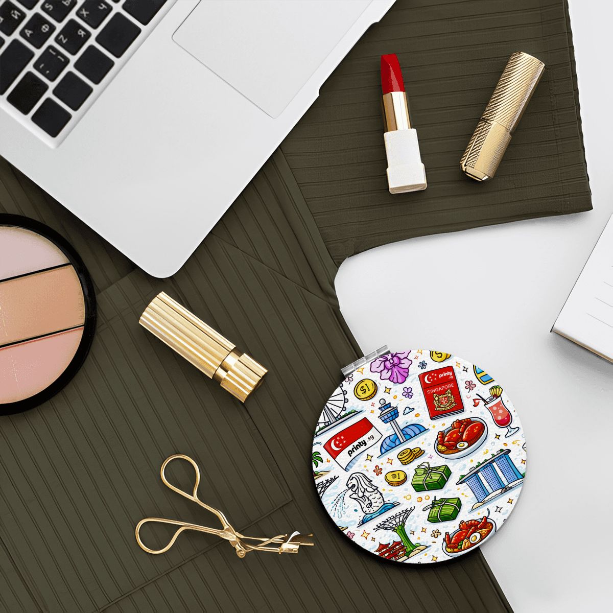 Custom Round Shape Portable Pocket Mirror
