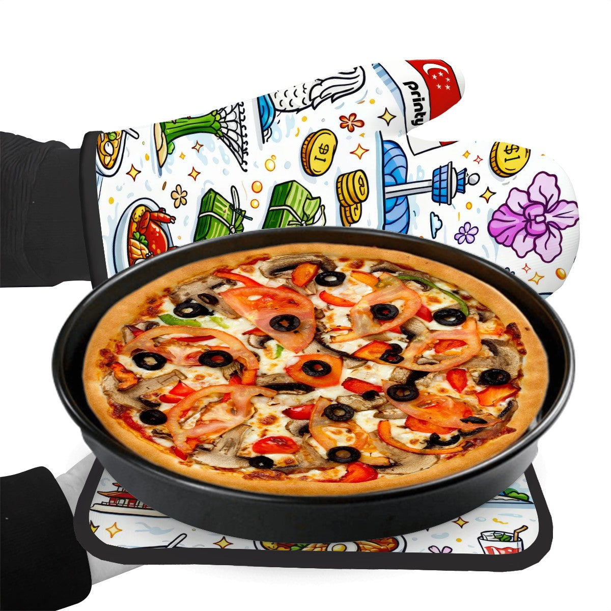 Custom Oven Mitts and Pot Holders Set of 2