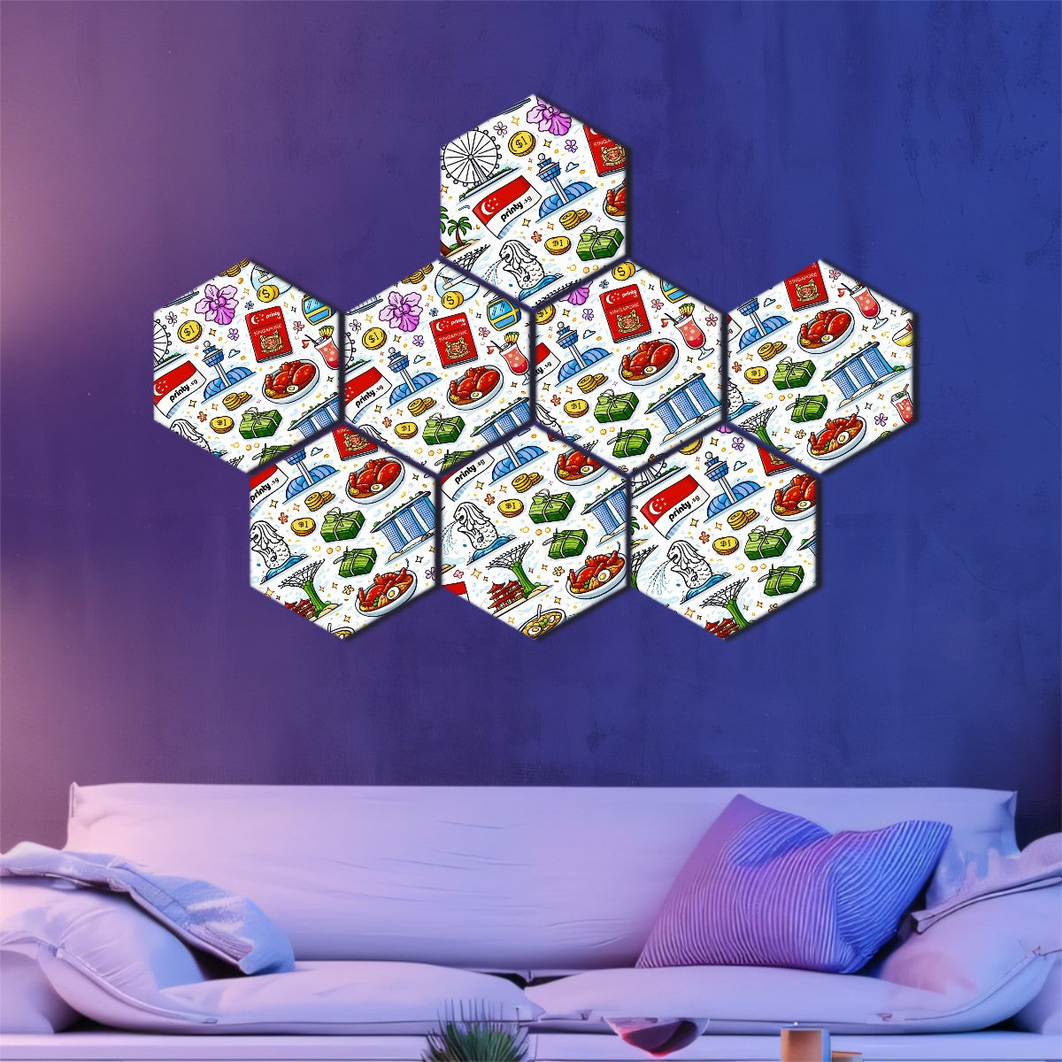 Custom Hexagon Sound Absorbing Panels 8 Pieces
