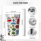 Custom Stainless Steel Water Bottle With Straw (12oz)