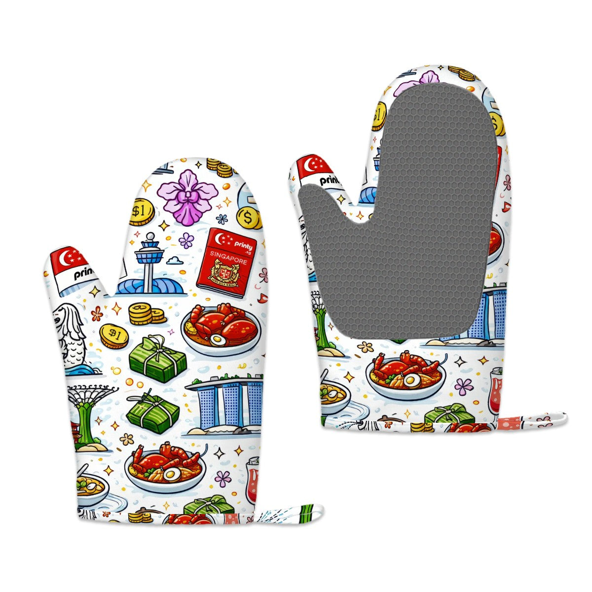 Custom Silicone Oven Mitts Heat Resistant Set
