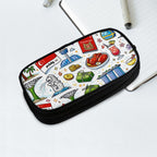 Custom Horizontal Oxford Large Capacity Double Layer Pencil Case