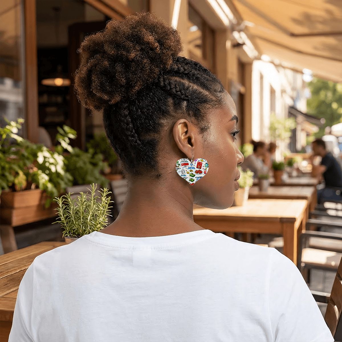 Custom Heart Shape Leather Earrings