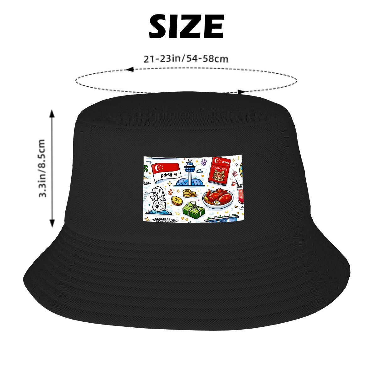 Custom Double Layer Bucket Hat (Area Pattern)