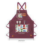 Custom Children's Canvas Cross Back Apron with Pockets