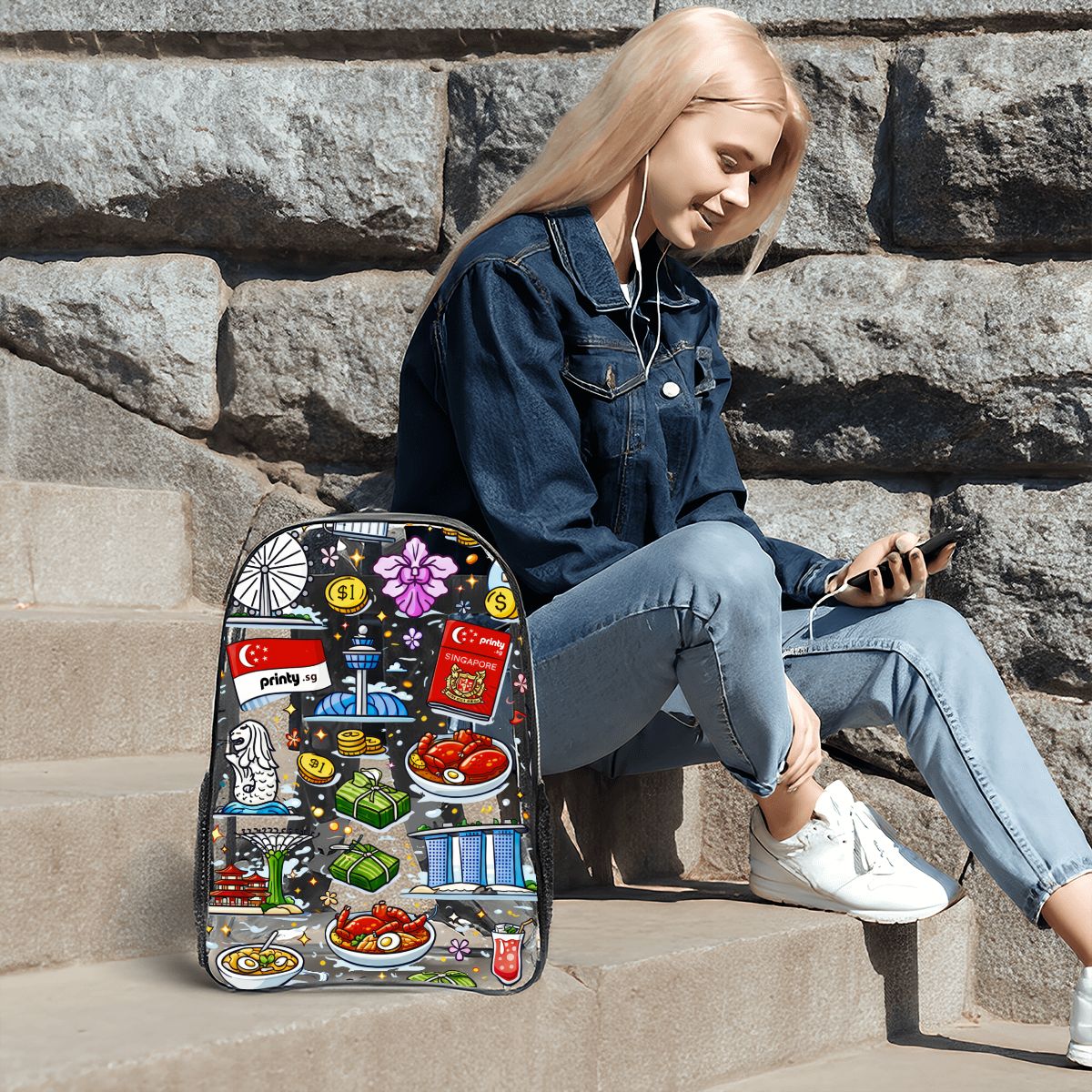 Custom Clear Transparent Backpack