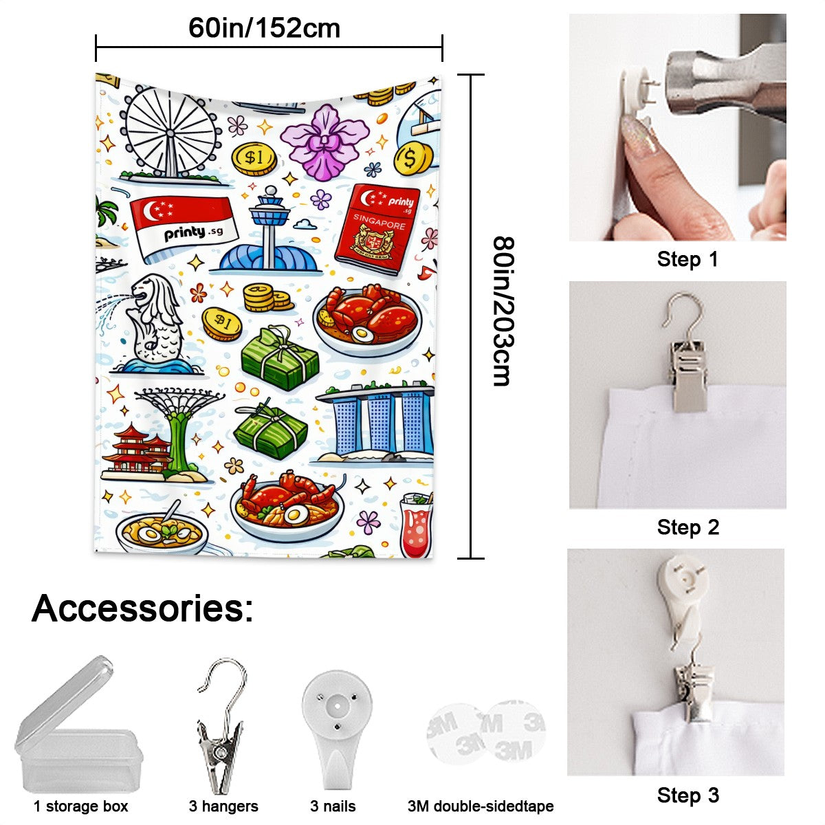 Custom Vertical Wall Tapestry for Bedroom (4:3)