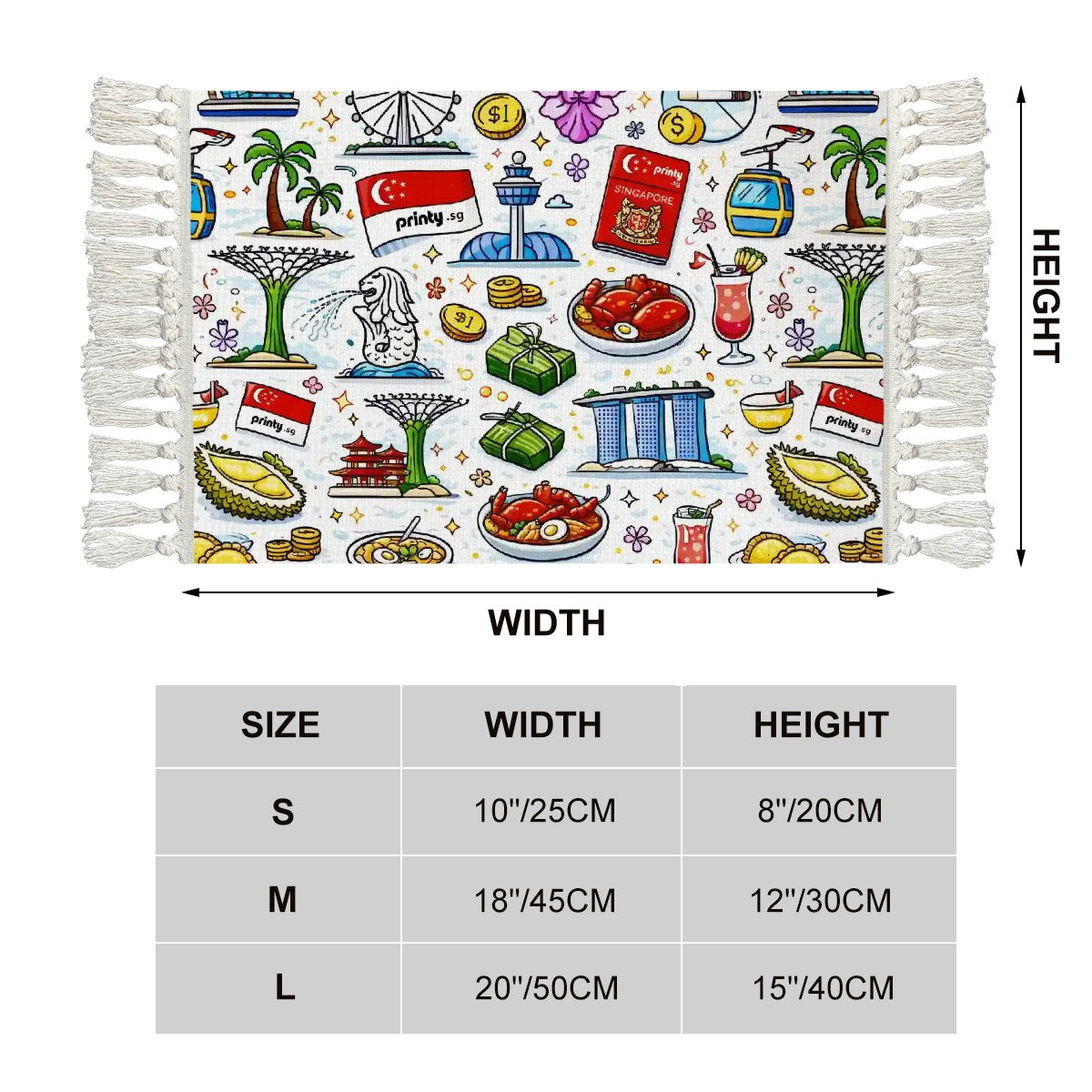 Custom Coffee Table Mat Placemat with Tassels