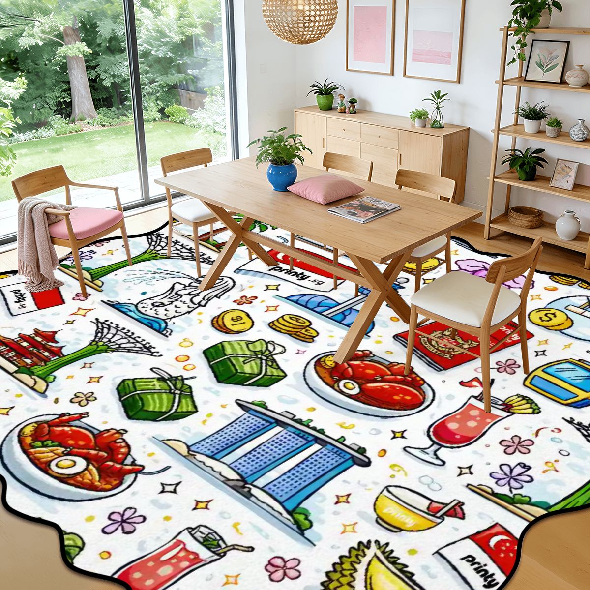 Custom Scalloped Area Rug 120"x96"
