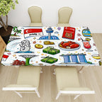 Custom Small Rectangle Anti-Oil Table Cover with Elastic Edged