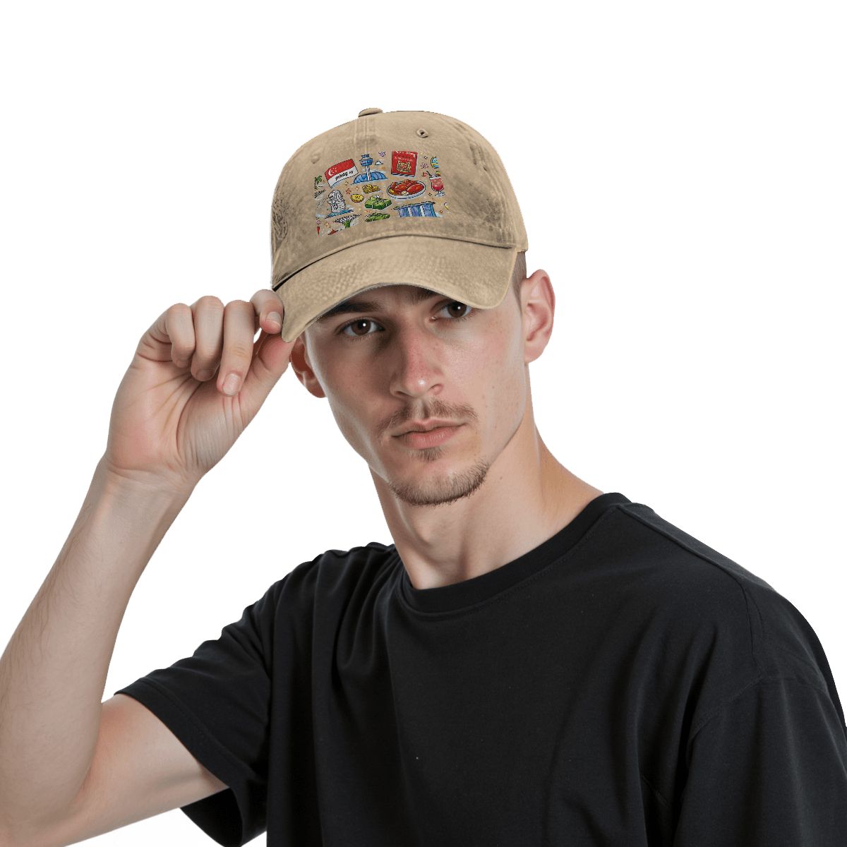 Custom Unisex Washed Denim Baseball Cap