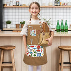 Custom Children's Canvas Cross Back Apron with Pockets