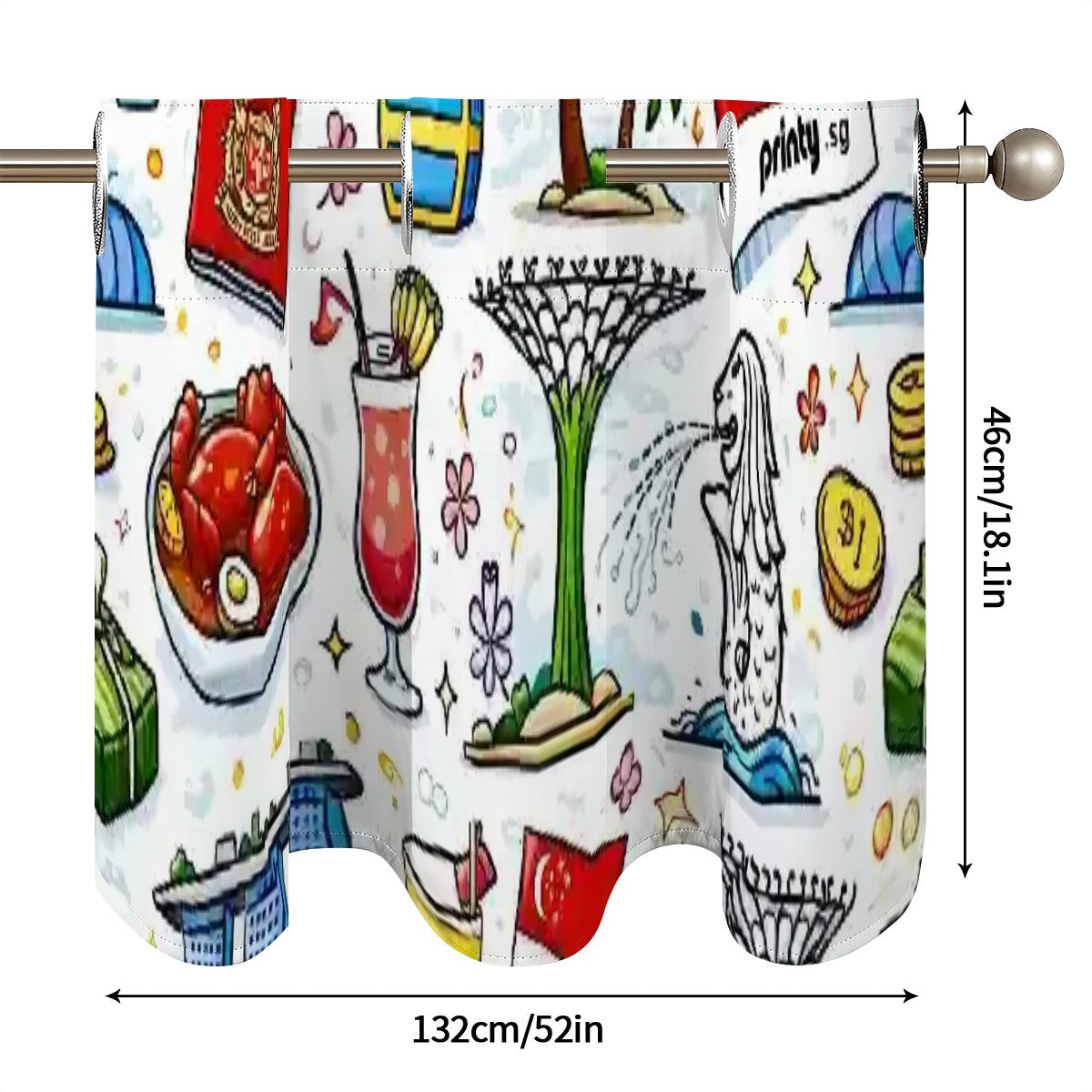 Custom Valance Curtains 52"x18"x2pcs