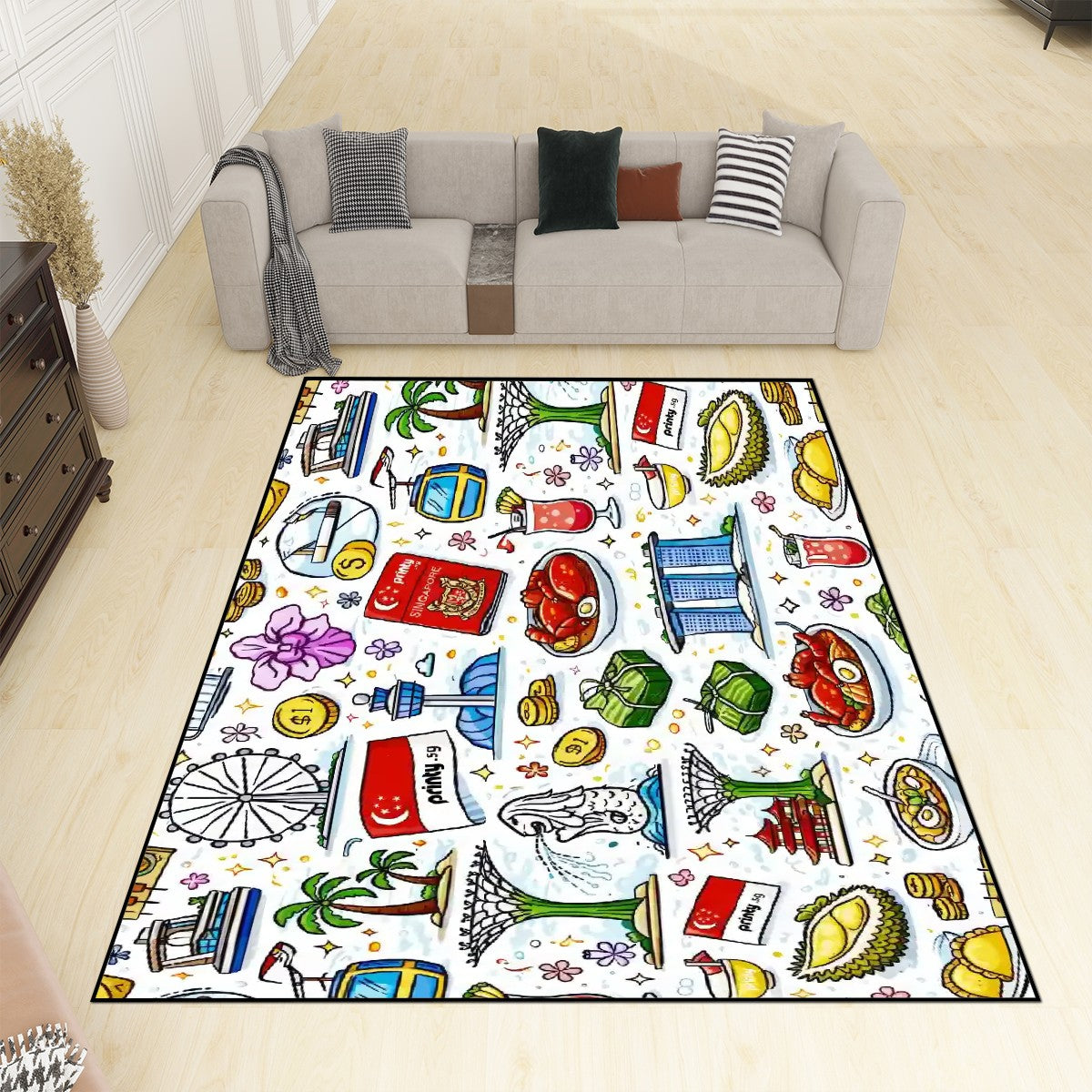 Custom Area Rug Floor Carpet (4:3)