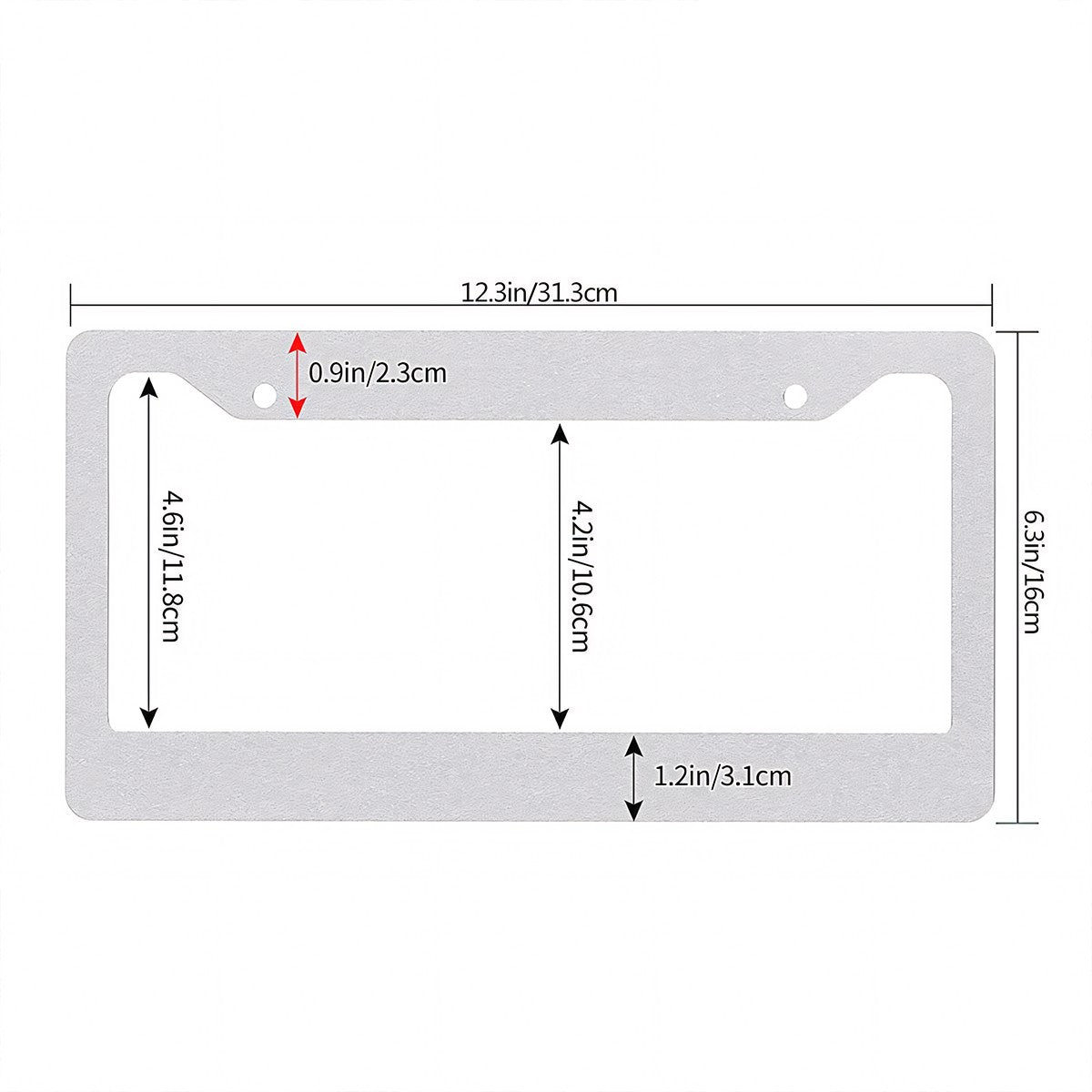 Custom 2-Hole Round License Plate Frames 2 pcs
