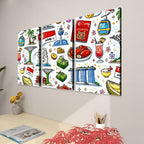 Custom 3 Panels Canvas Prints Wall Art (Set F)