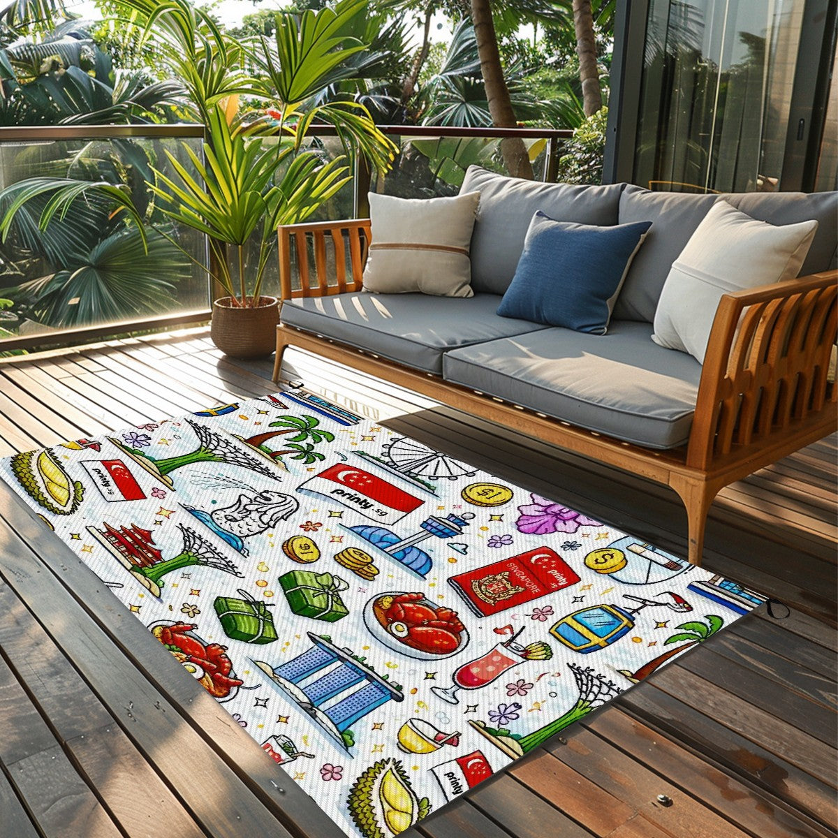 Custom Outdoor Plastic Straw Rug