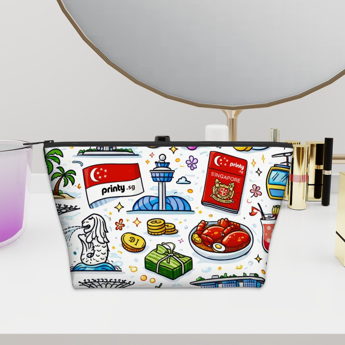 Custom Trapezoid Oxford Cloth Makeup Bag