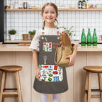 Custom Children's Canvas Cross Back Apron with Pockets
