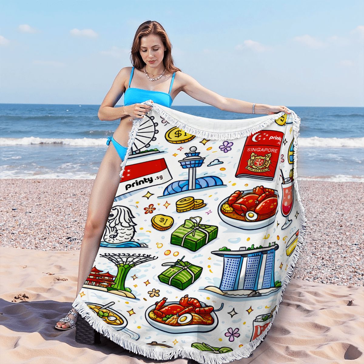 Custom Round Tassel Beach Towel