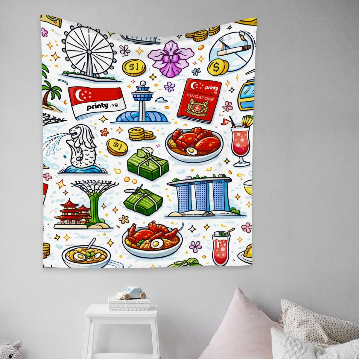 Custom Vertical Wall Tapestry for Bedroom (6:5)