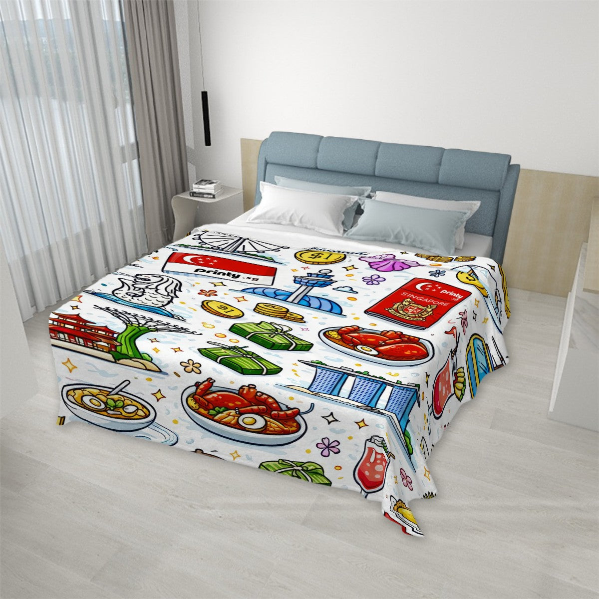 Custom 320 GSM Flannel Throw Blanket (7:8)