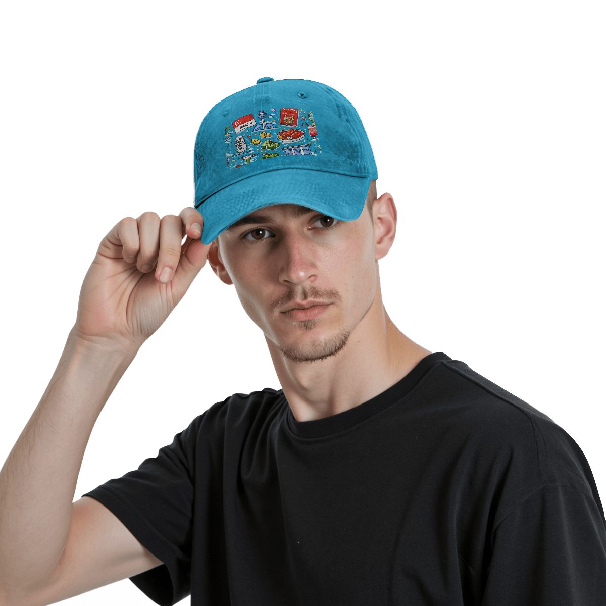 Custom Unisex Washed Denim Baseball Cap