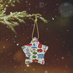 Custom Star Shape Ceramic Ornaments Christmas Decorations