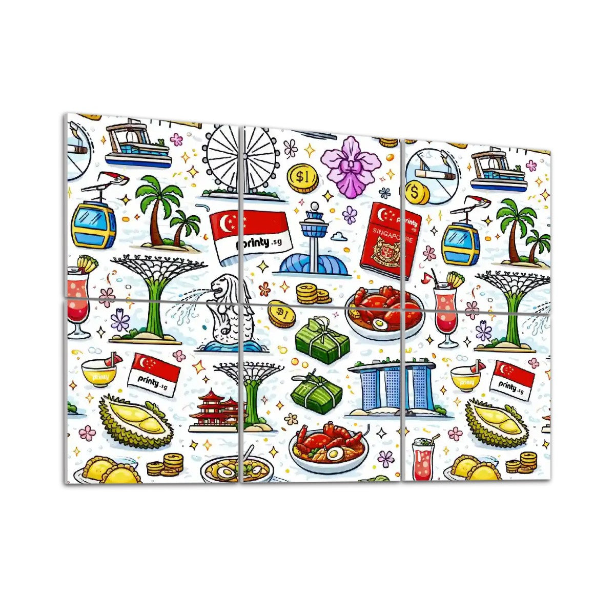 Custom 6 Panels Sound Absorbing Wall Art