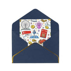 Custom Vertical Greeting Cards (Golden Edge Pearl Paper)