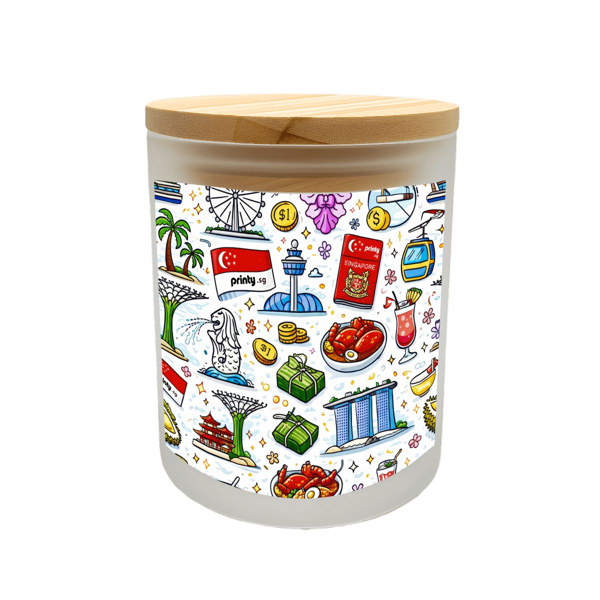 Custom Frosted Glass Jar with Lid