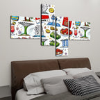 Custom 4 Panels Canvas Prints Wall Art (Set E)