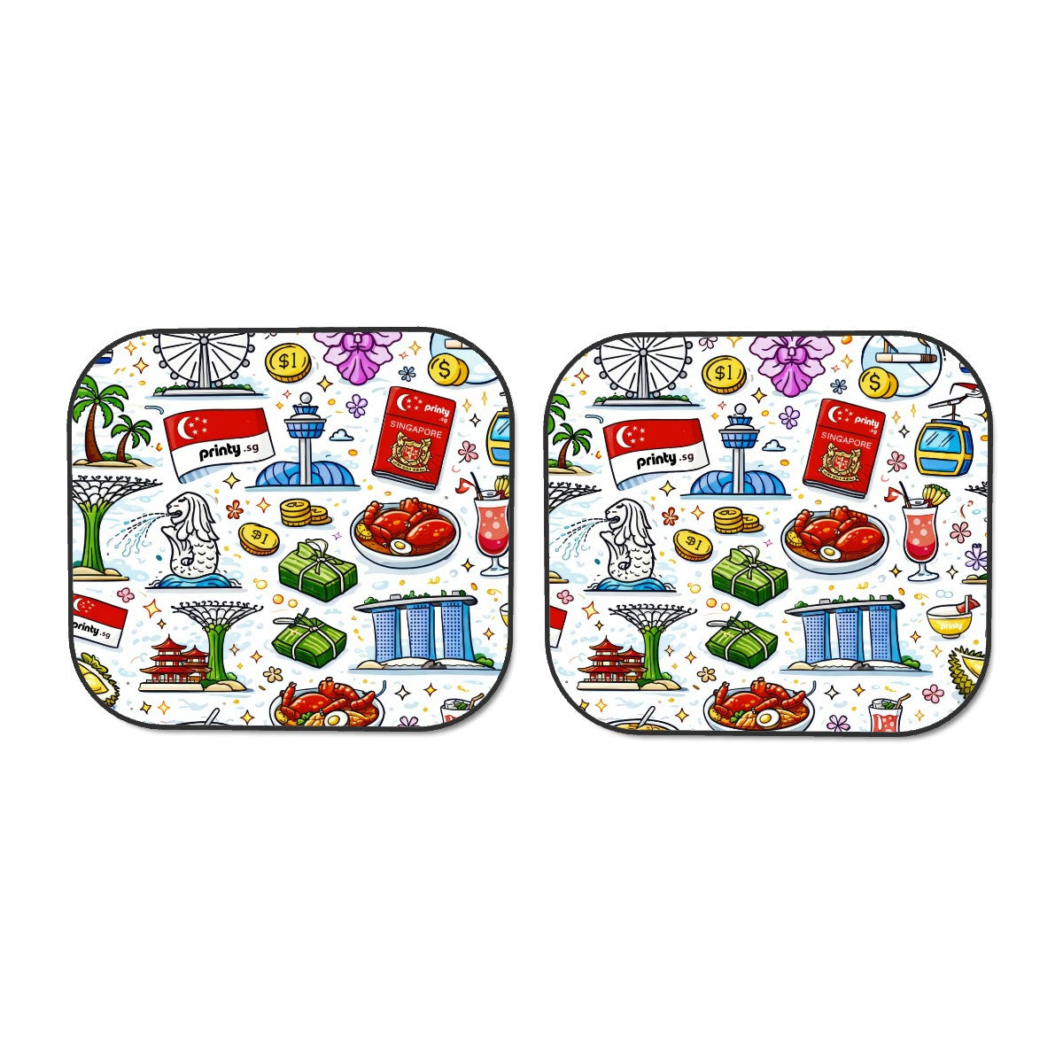 Custom Foldable Front Windshield Sun Shade 2 pcs