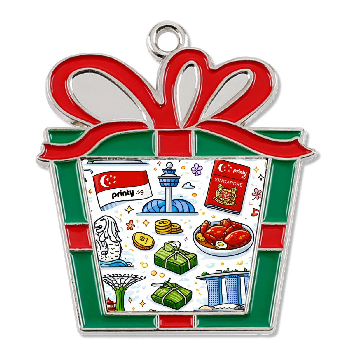 Custom Trapezoid Christmas Decorations Alloy Pendants