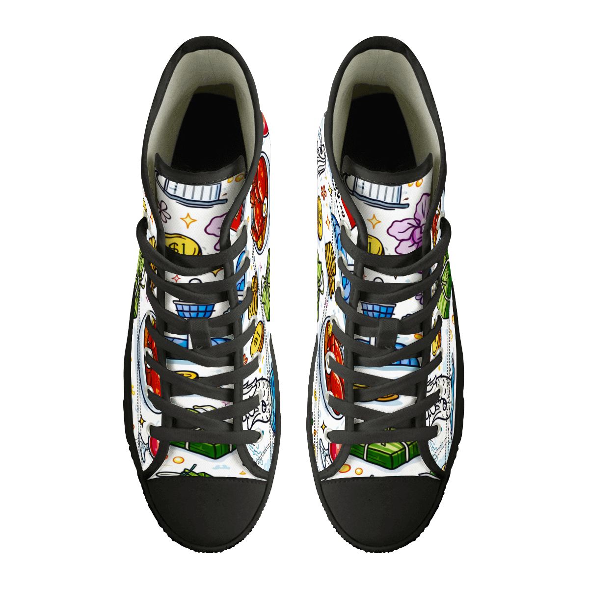 Custom Women's High Top Canvas Shoes Customized Tongue