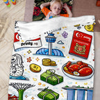 Custom 280 GSM Flannel Throw Blanket (3:5)
