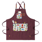 Custom Unisex Canvas Cross Back Apron with Pockets